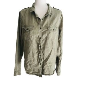 Universal Thread Small Flannel Olive Green Army
